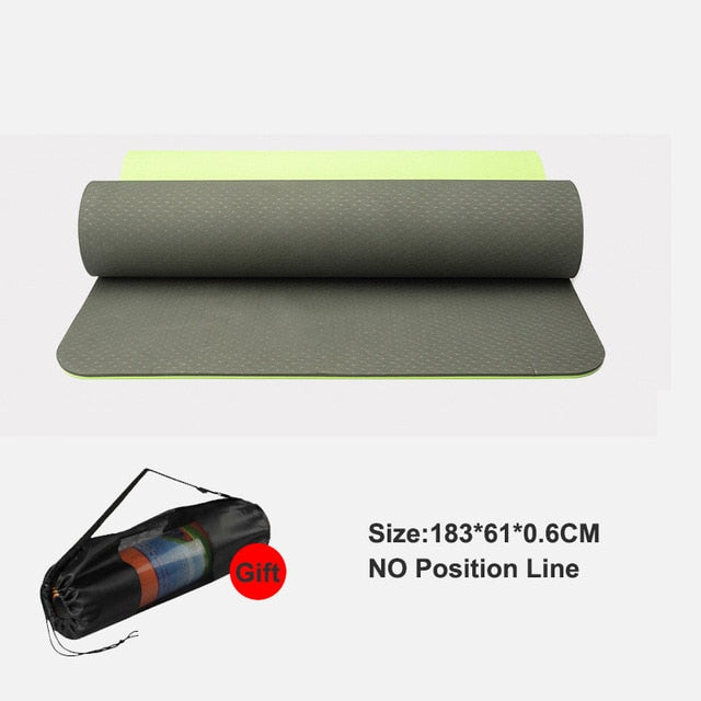 Tpe Yoga Mat With Position Line Fitness Gymnastics