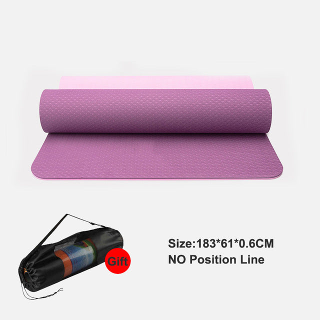 Tpe Yoga Mat With Position Line Fitness Gymnastics