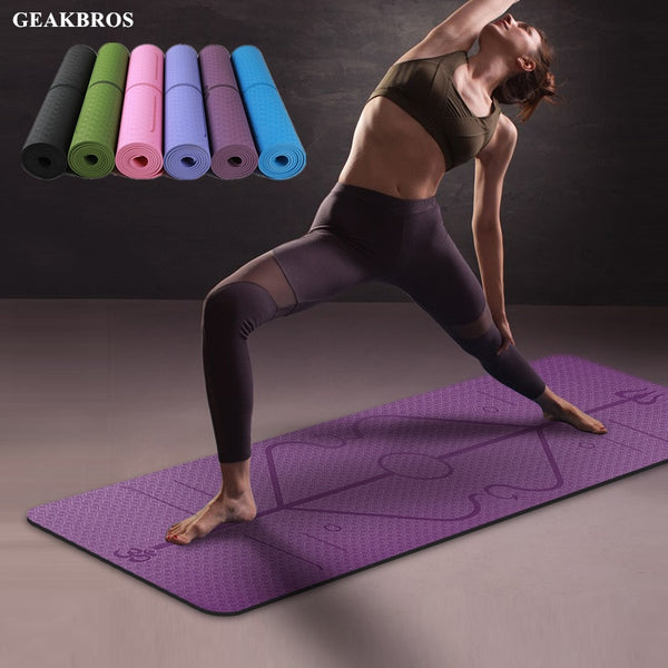 6MM TPE Yoga Mat with Position Line Non Slip