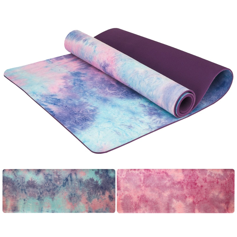 5mm Gym Sports Yoga Mat Suede Tie-dye Non-slip